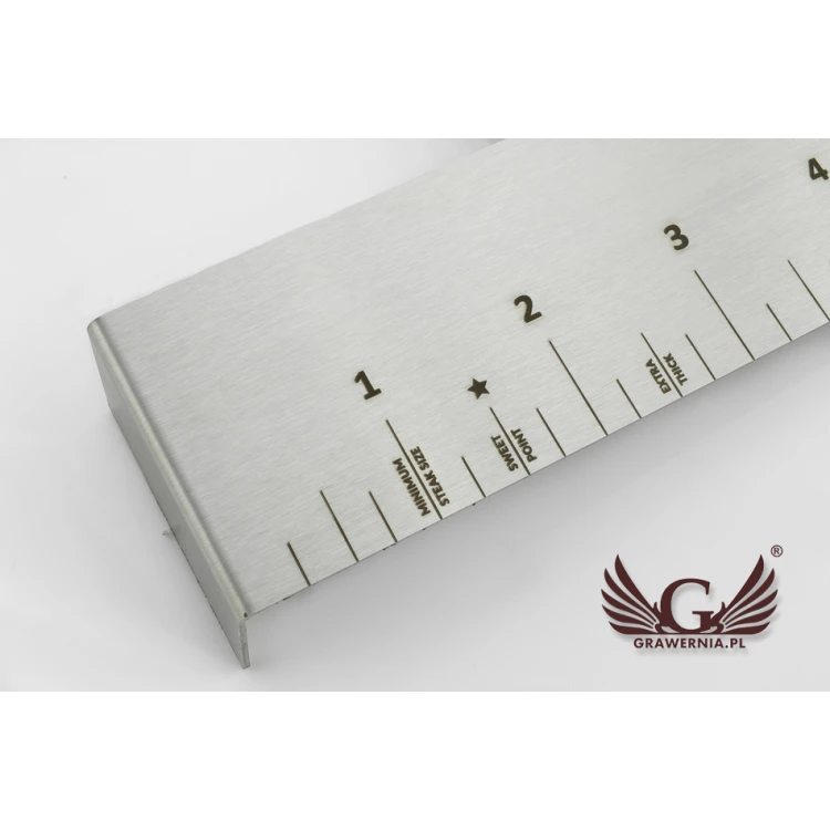 Miarka stalowa grawerowana laserem - wym. 177x121x30mm - TAB053
