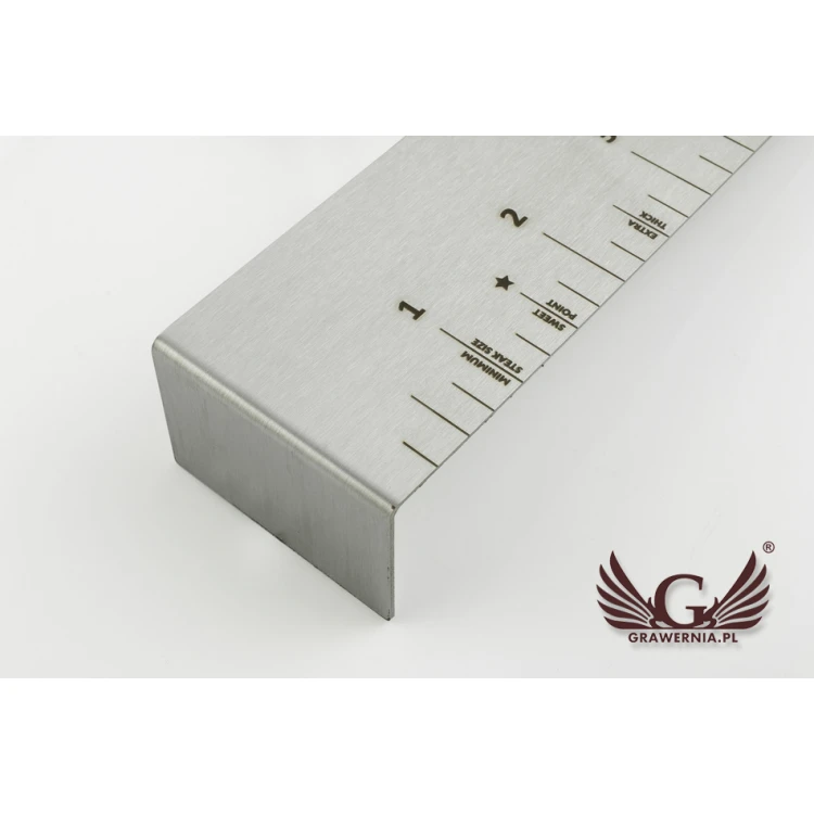 Miarka stalowa grawerowana laserem - wym. 177x121x30mm - TAB053