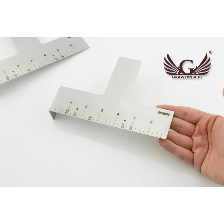 Miarka stalowa grawerowana laserem - wym. 177x121x30mm - TAB053