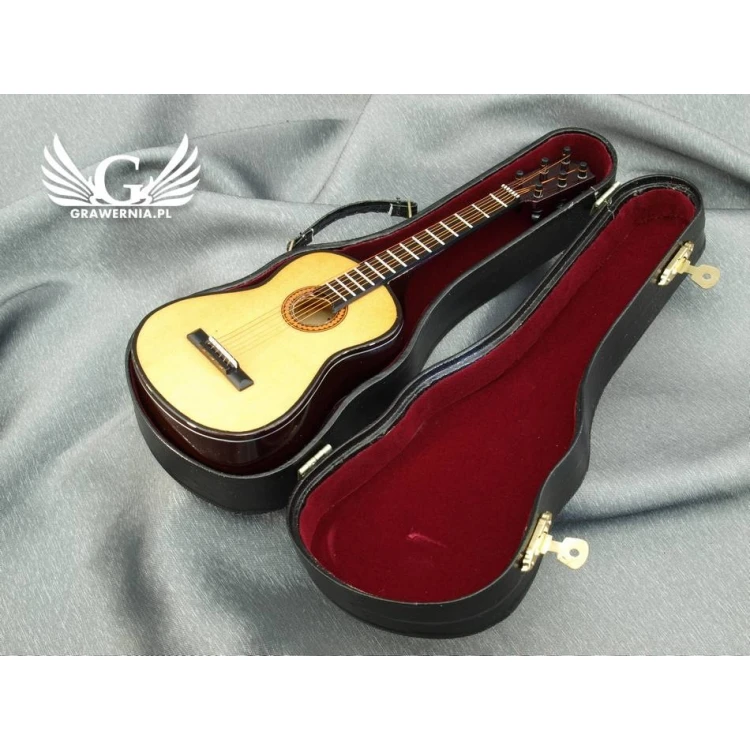 Mini gitara klasyczna z pozytywką - jasna - model MGT4