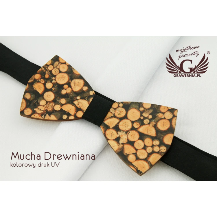 Mucha drewniana z dowolną grafiką - kolorowy druk UV - MDR014