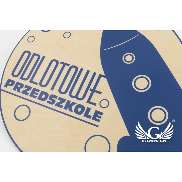 Napis dekoracyjny - rakieta - kolorowy druk UV - NAP016