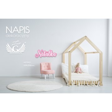 Napis dekoracyjny z imieniem dziecka - kolorowy druk UV - NAP010