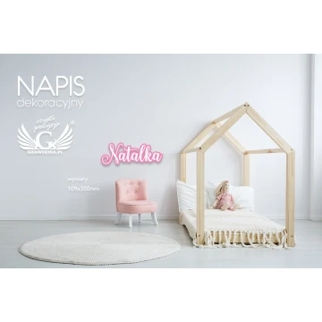 Napis dekoracyjny z imieniem dziecka - kolorowy druk UV - NAP010
