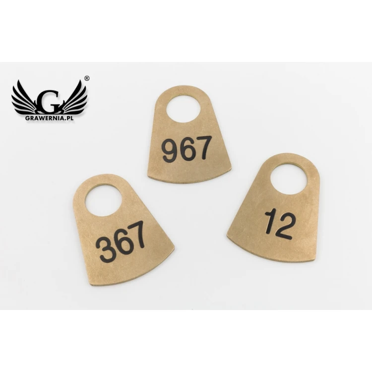 Numerki do szatni z mosiądzu - Harold Gold gr. 2mm - wym: 47x65mm - BMZ009