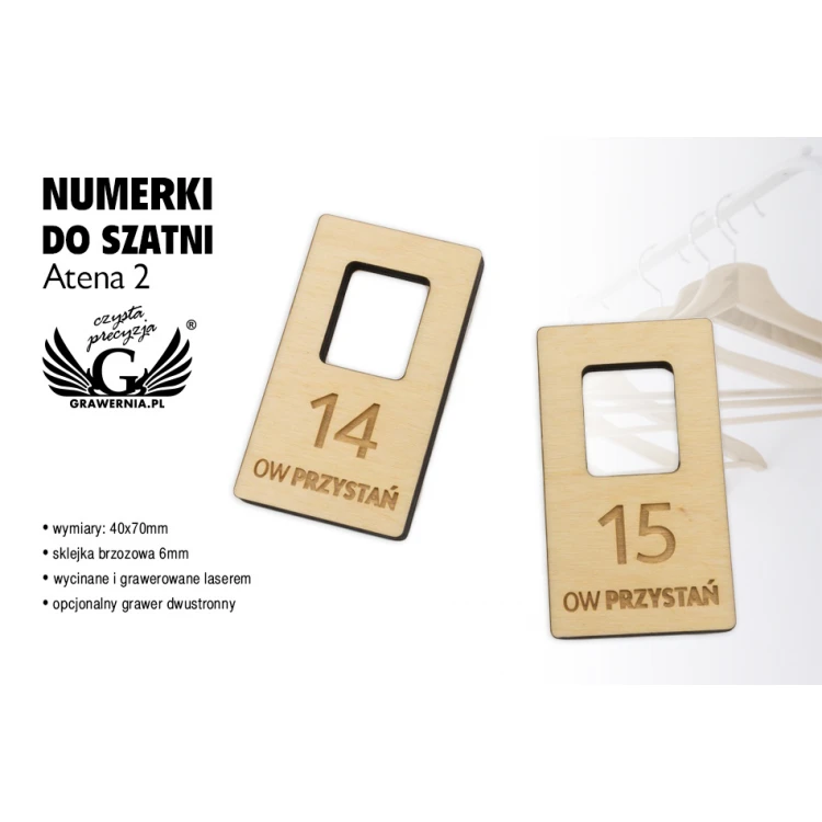 Numerki do szatni - kolor Naturalny - Atena 2