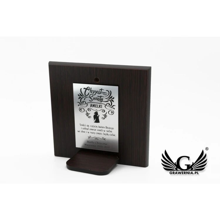 Obrazek srebrny Twój Anioł Stróż 11x11 cm - DS14/2C