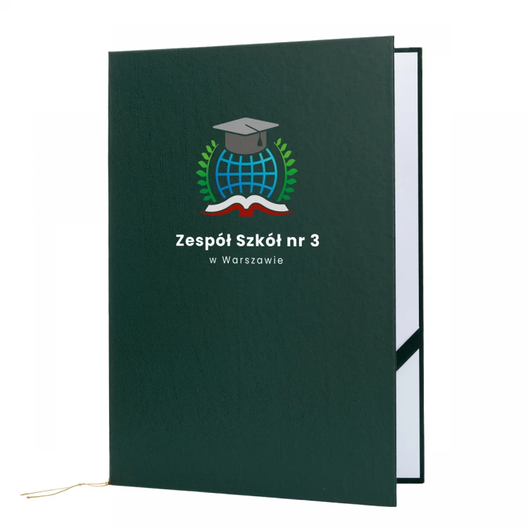 Okładka na dyplom Standard - zielona - dowolny nadruk UV - ET052