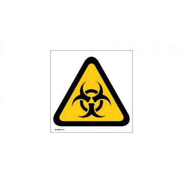 Ostrzeżenie przed skażeniem biologicznym - wym. 150x150mm - PVC - druk UV - BHP002