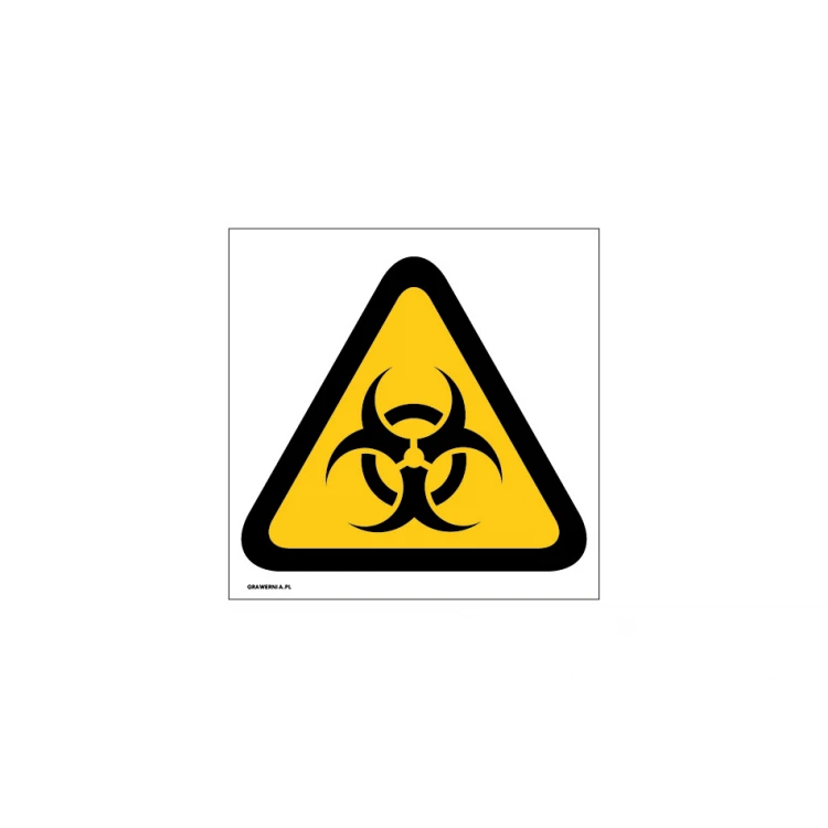 Ostrzeżenie przed skażeniem biologicznym - wym. 150x150mm - PVC - druk UV - BHP002