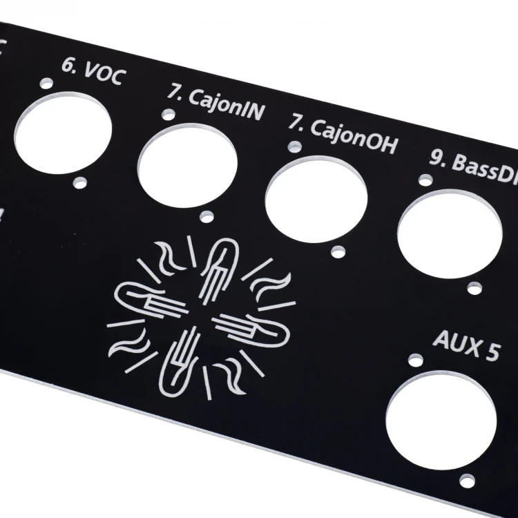 Panel czołowy do szafy rack - czarne aluminium anodowane - grubość: 2mm - PCZ026