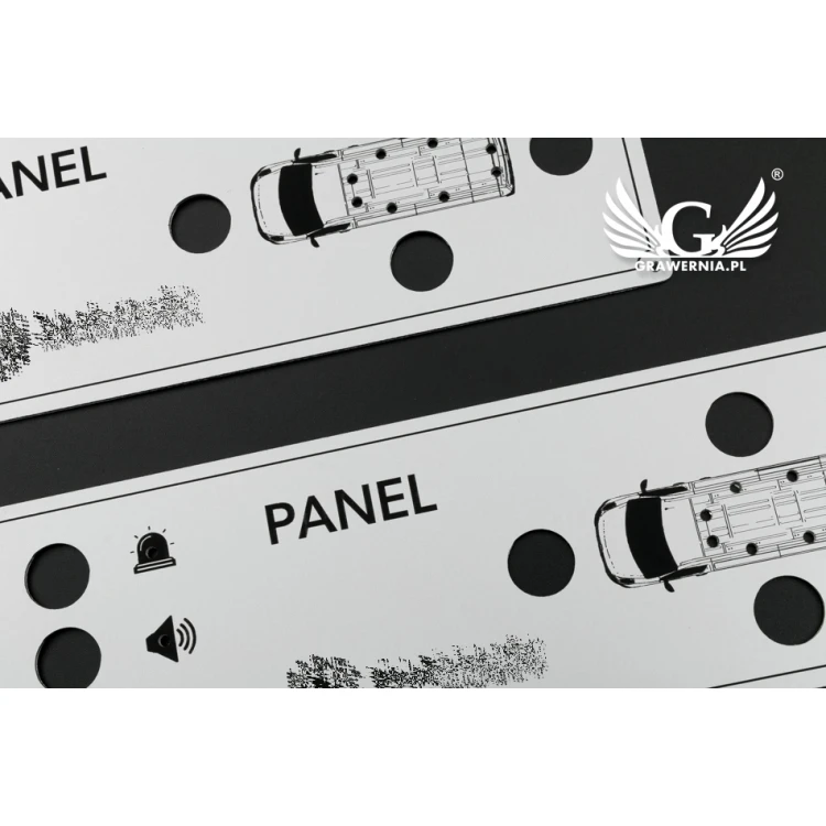 Panel czołowy grawerowany z aluminium aluply - wymiar 190x60mm - PCZ021