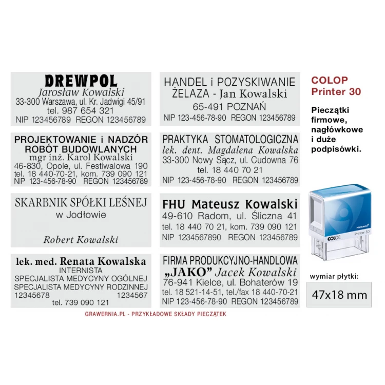 Pieczątka samotuszująca z ochroną antybakteryjną COLOP Printer 30 Microban - wymiar odbicia 47x18mm - COL036