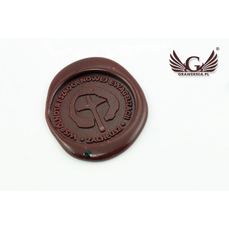 Pieczęć do odbijania w laku - CNC - średnica 38mm, grawer wklęsły