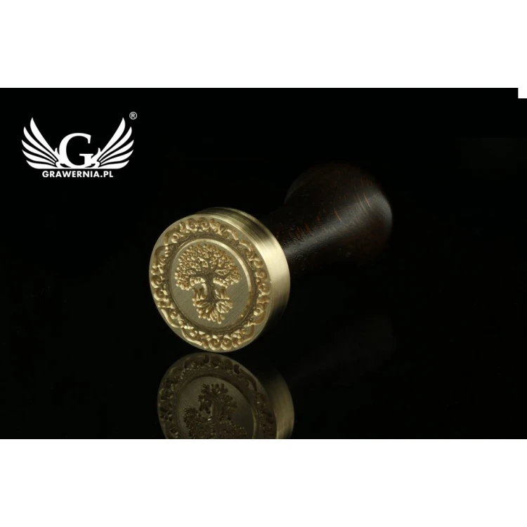 Stempel do odbijania w laku - CNC - średnica 35mm, grawer wklęsły