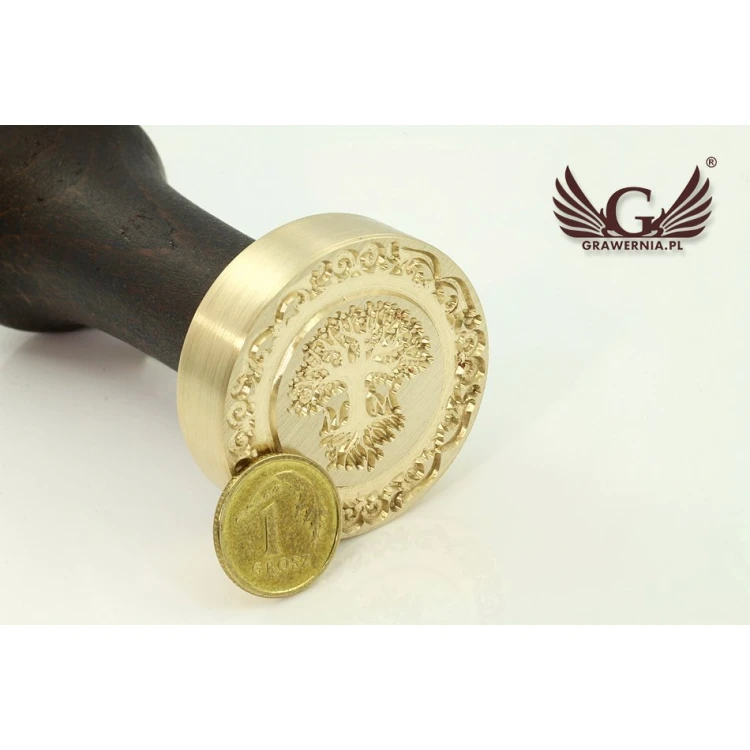 Stempel do odbijania w laku - CNC - średnica 35mm, grawer wklęsły