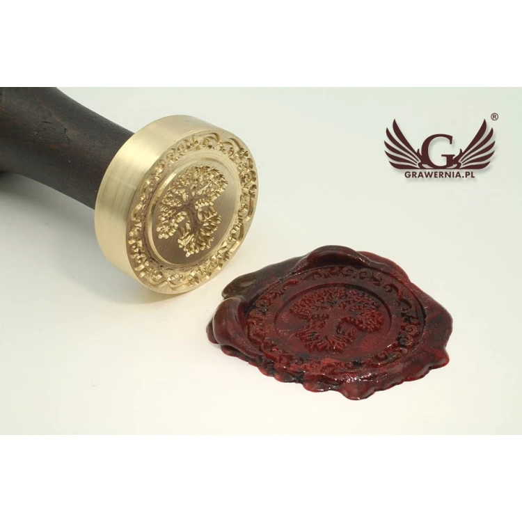 Stempel do odbijania w laku - CNC - średnica 35mm, grawer wklęsły