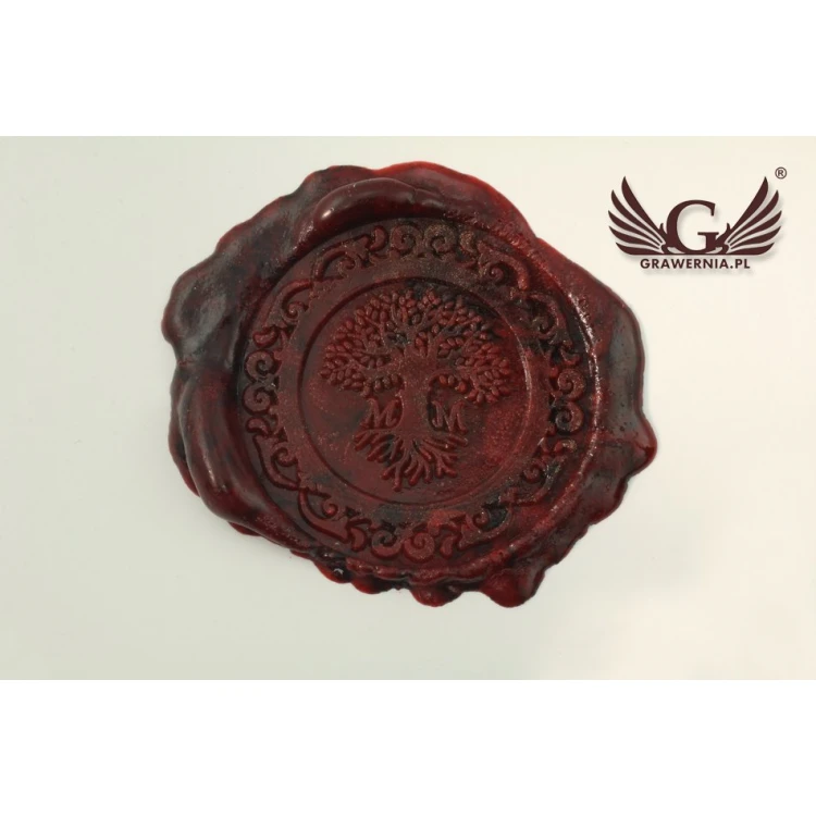 Stempel do odbijania w laku - CNC - średnica 35mm, grawer wklęsły