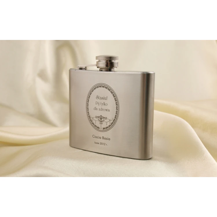 Piersiówka stalowa Weston z grawerem - 180ml 