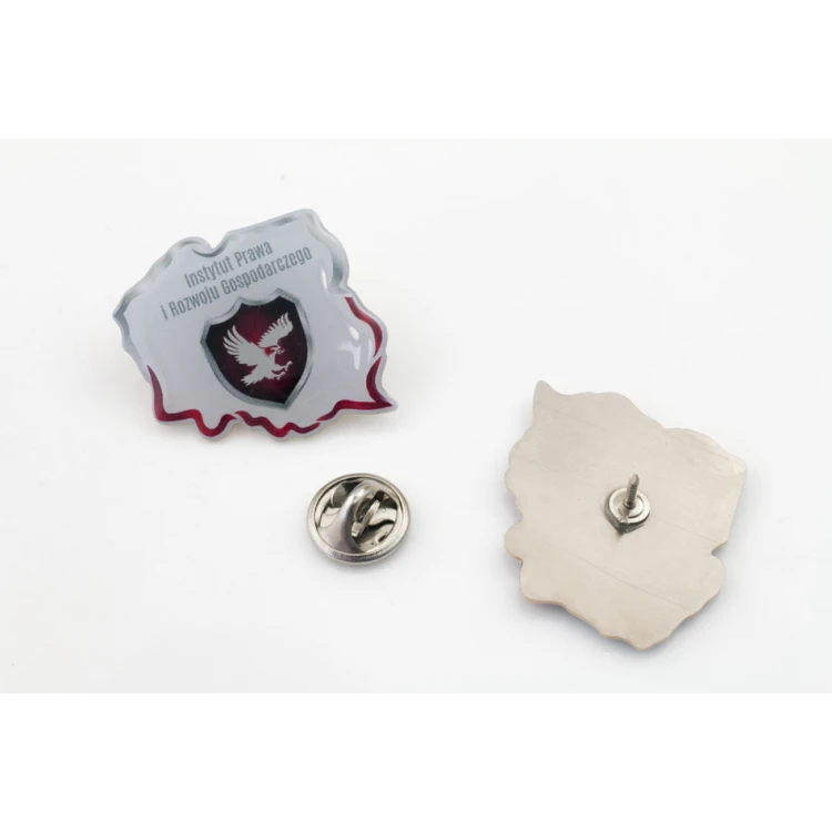 Pinsy z mosiądzu - wypukłe 3D doming - dowolne logo - PWD019