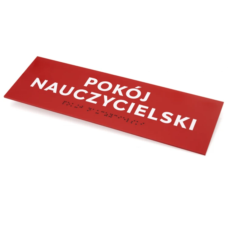Pokój nauczycielski - ADA - tabliczka z nadrukowanymi literami i pismem Braille'a - wym. 310x100mm - TAB289