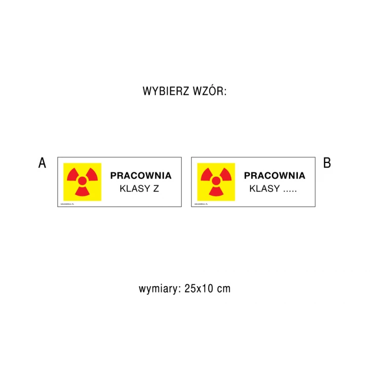 Pracownia klasy Z, dowolnej klasy - tabliczka informacyjna - wym. 250x100mm - PVC - kolorowy druk UV - TAB215
