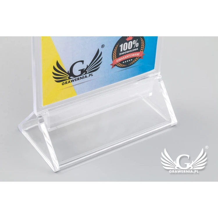 Stojak, ekspozytor plastikowy na kartkę o wym. 100x150mm - model PR017