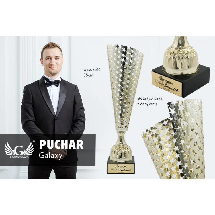 Puchar Galaxy - złoty - prezent dla najlepszego świadka - PCH002