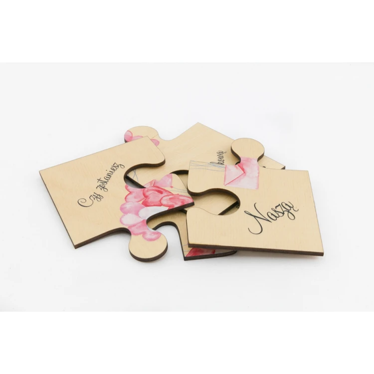 Puzzle - zaproszenia ślubne dla świadków - cyfrowy druk UV - ZAP011