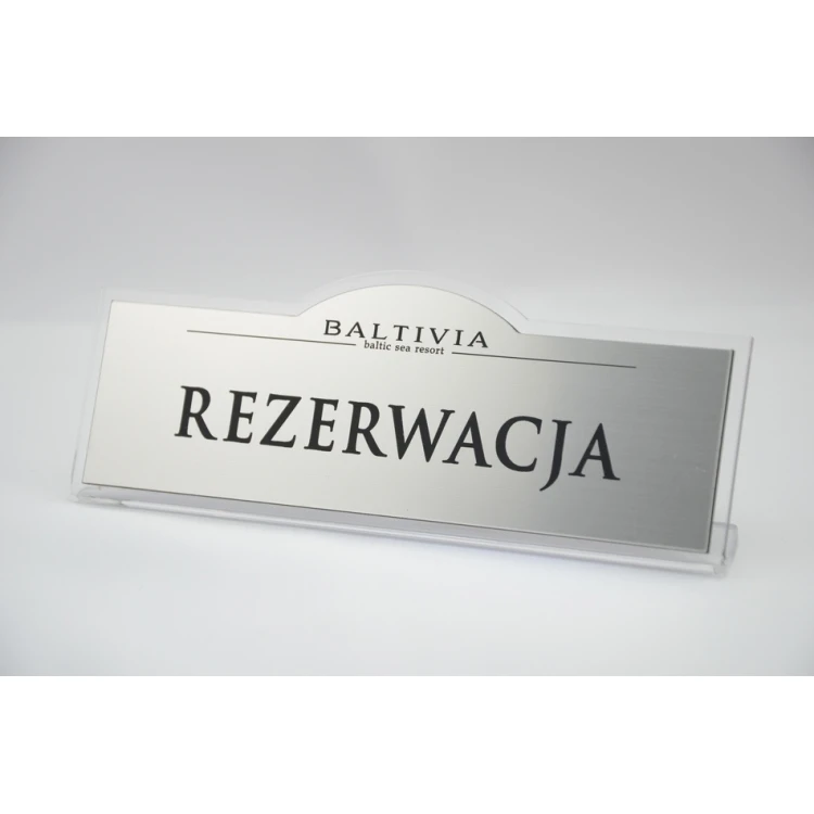 Rezerwacja - stojaki na stoliki 180x67mm SILVER - REZ002