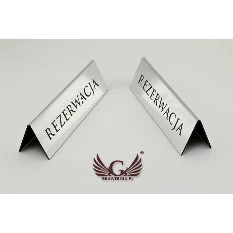Rezerwacja - stojaki na stoliki 195x55mm SILVER - REZ004