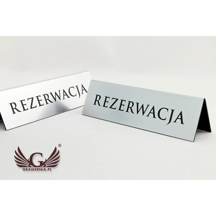 Rezerwacja - stojaki na stoliki 195x55mm SILVER - REZ004