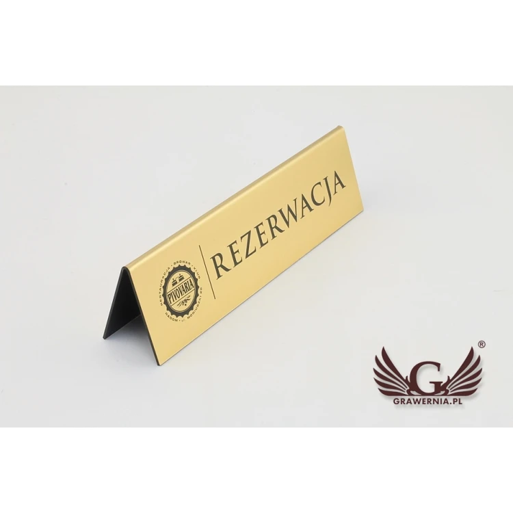 Rezerwacja - stojaki na stoliki 195x55mm GOLD - REZ003