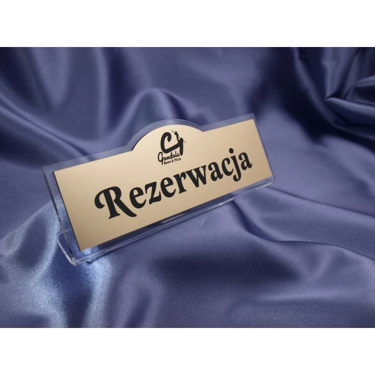 Rezerwacja - stojaki na stoliki 180x67mm GOLD - REZ001