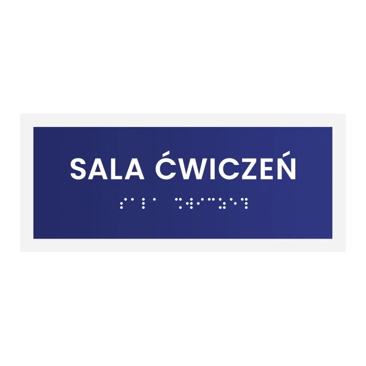 Sala ćwiczeń - tabliczka na drzwi lub ścianę z pismem Braille'a - wym. 174x74mm - TAB568