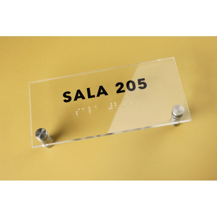 Sala - tabliczka z plexi i numeracją z pismem Braille'a - wym. 160x75mm - TAB275
