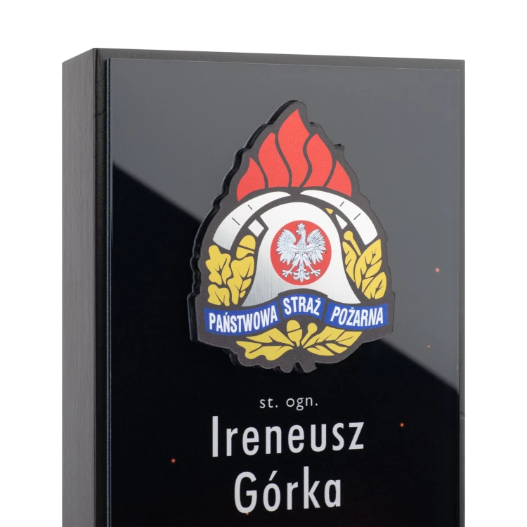 Statuetka drewniana dla strażaka PSP - podziękowanie za służbę - wys. 23cm - DTA101