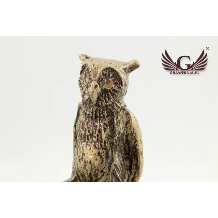 Statuetka Sowa - atrakcyjna figurka odlewana - wysokość 12,5 cm
