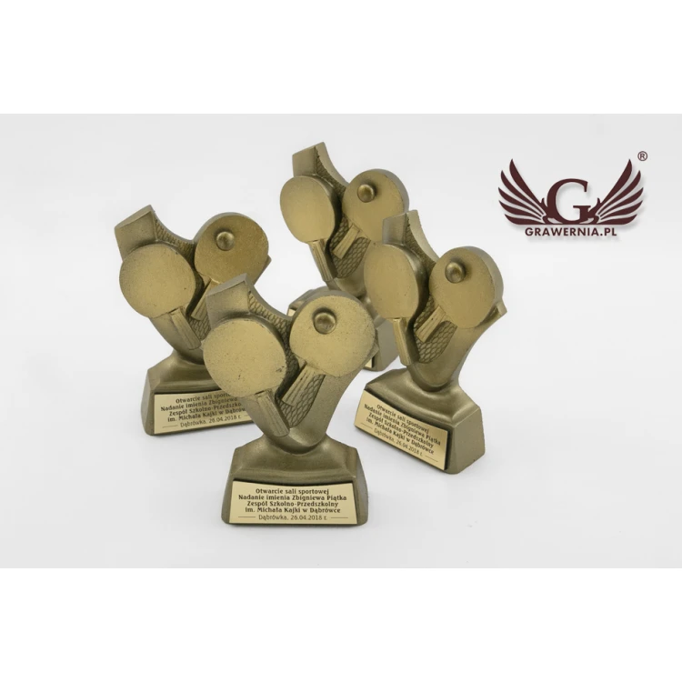 Statuetka tenis stołowy 2 - atrakcyjna figurka odlewana - wysokość: 10cm - FOL033