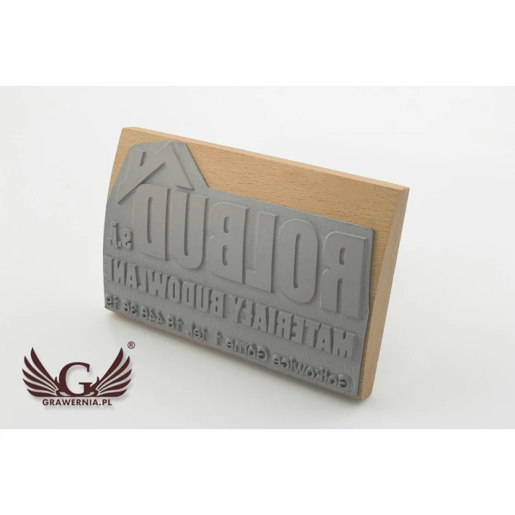 Stempel do odbijania w tuszu - wymiary odbicia 120x70mm