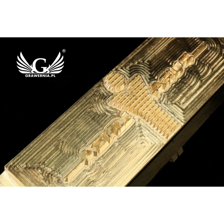 Stempel do wyciskania logotypu na gorąco i zimno - wymiary matrycy: 118x38mm -  CNC 