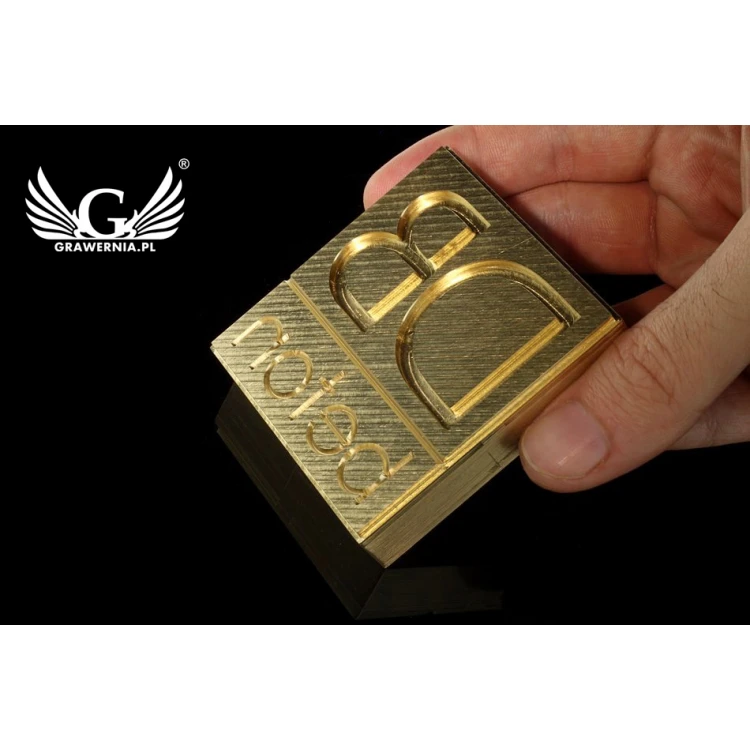 Stempel do wyciskania logotypu na gorąco i zimno - wymiary matrycy: 62x66mm - CNC