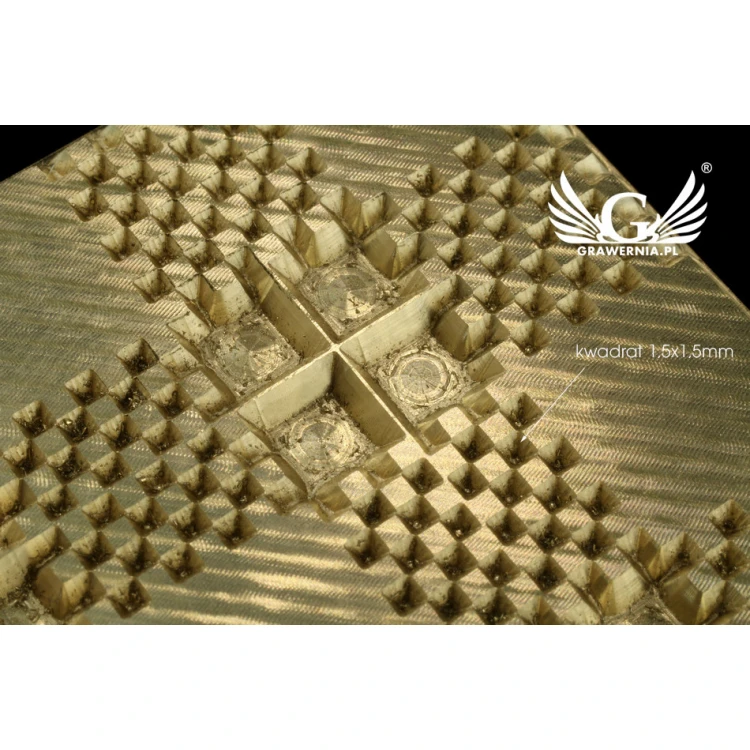 Stempel do wyciskania logotypu na gorąco i zimno - wymiary matrycy: 60x70mm - CNC