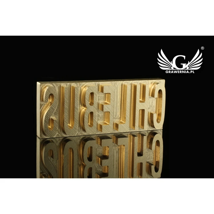 Stempel do wyciskania logotypu na gorąco i zimno - wymiary matrycy: 100x40mm - CNC