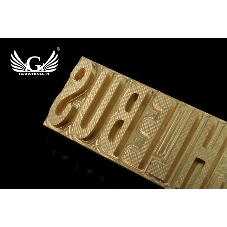 Stempel do wyciskania logotypu na gorąco i zimno - wymiary matrycy: 100x40mm - CNC
