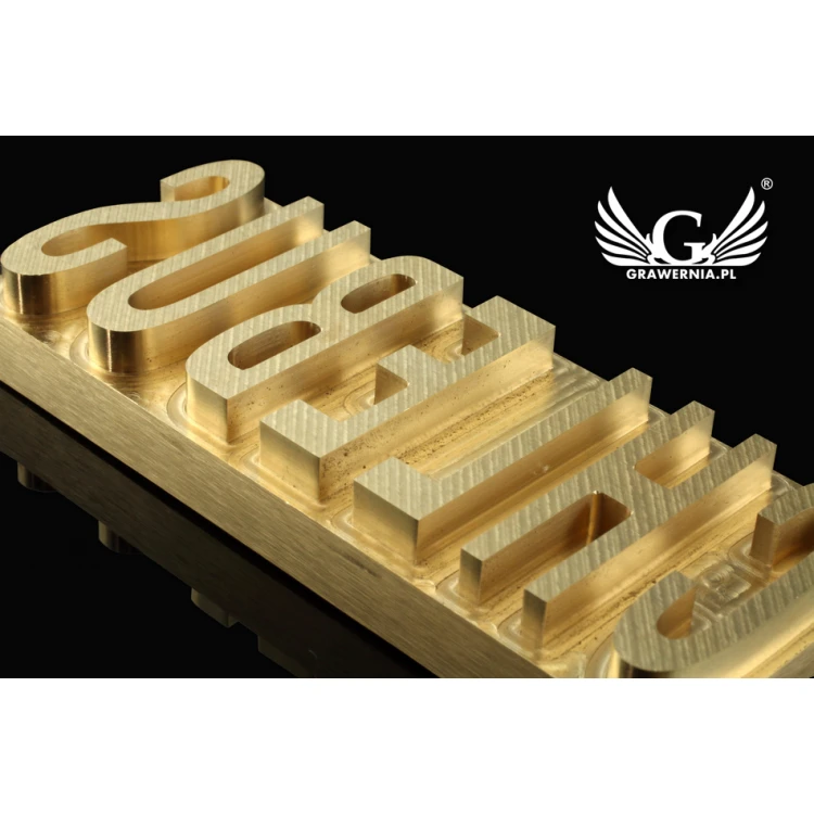 Stempel do wyciskania logotypu na gorąco i zimno - wymiary matrycy: 100x40mm - CNC