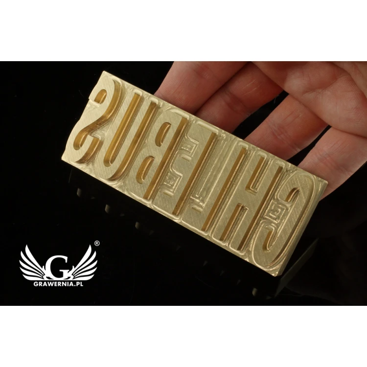 Stempel do wyciskania logotypu na gorąco i zimno - wymiary matrycy: 100x40mm - CNC