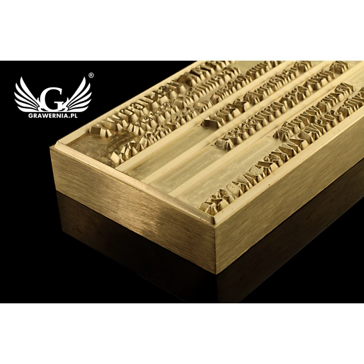 Stempel do wyciskania logotypu na gorąco i zimno - wymiary matrycy: 103x53mm - CNC