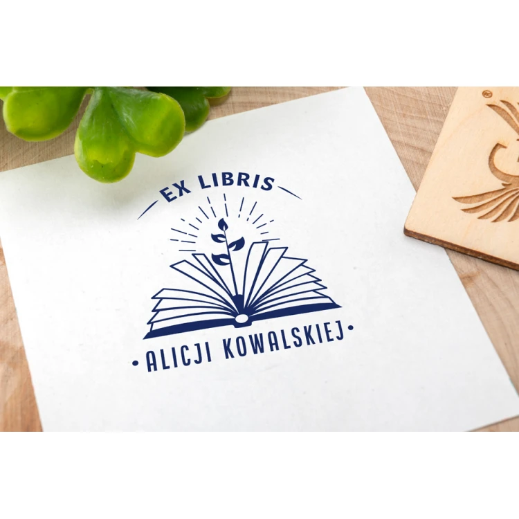 Stempel Ex Libris do odbijania w tuszu - średnica gryfu 50mm - EX013