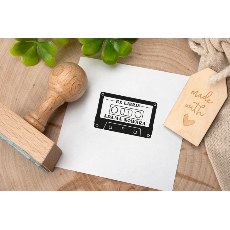 Stempel Ex Libris do odbijania w tuszu - Kaseta - wymiary gryfu 50x30mm - EX021